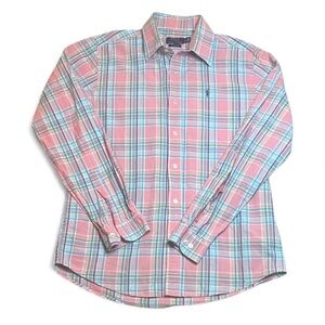 POLO Ralph Lauren Pink Green and Blue Plaid Men's Shirt sz XL
